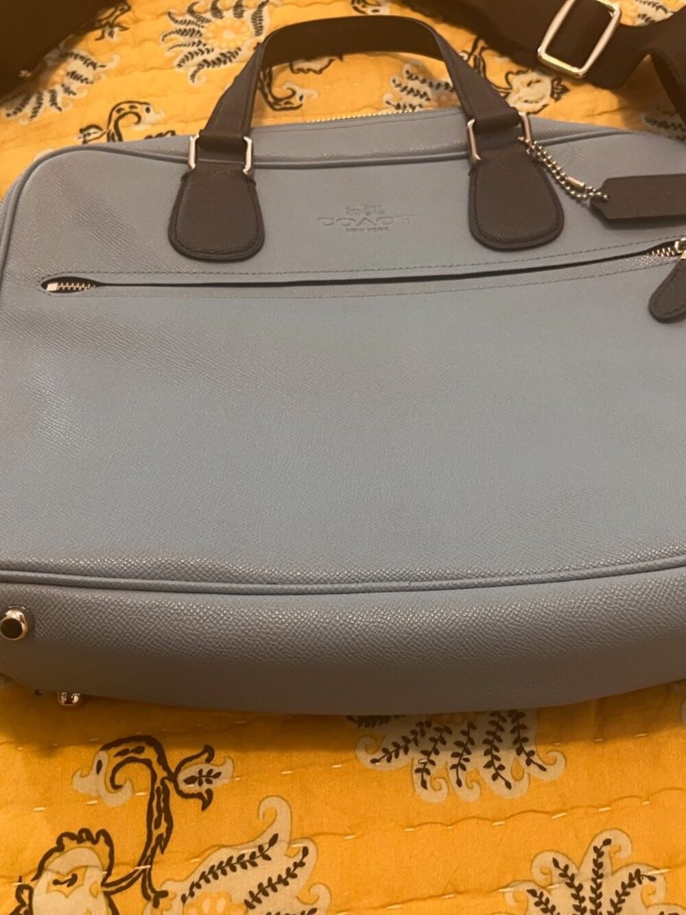 Coach Pebbled Leather Men's Briefcase - Picture 3 of 4